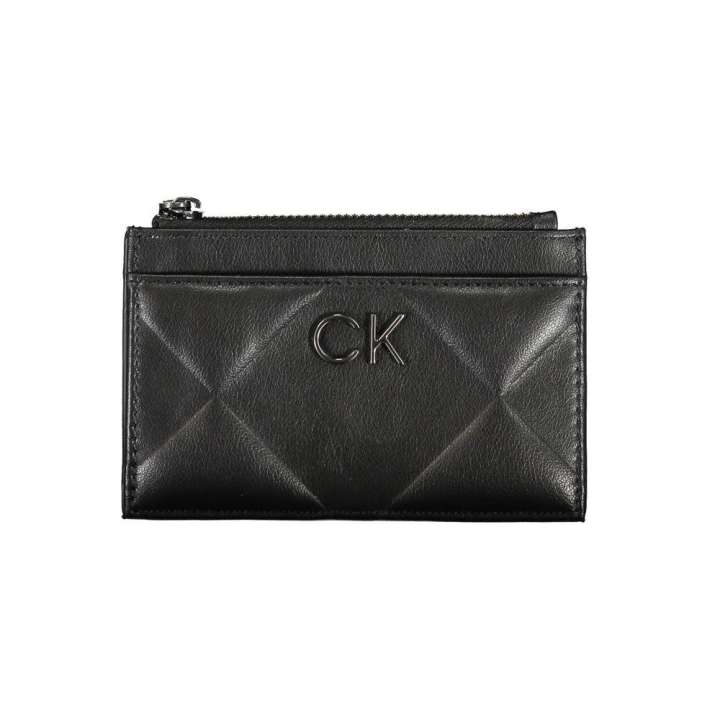 Priser på Calvin Klein Sleek Black Zip Wallet with Contrast Detailing