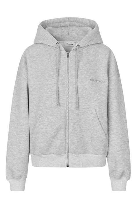 Priser på Modström - Sweat - TiaMD zip - Grey Melange