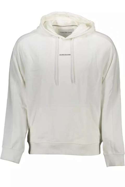 Priser på Calvin Klein Elegant White Hooded Sweatshirt with Logo Print