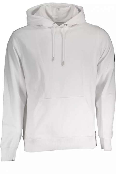 Priser på Calvin Klein Sleek White Hooded Sweatshirt with Logo Detail