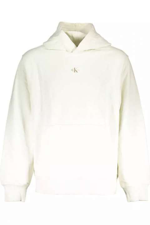 Priser på Calvin Klein Elegant White Hooded Sweatshirt with Logo