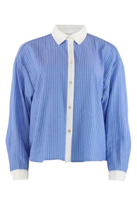 Priser på Continue - Skjorte - Mary Shirt Stripe - Blue Stripe White Contrast