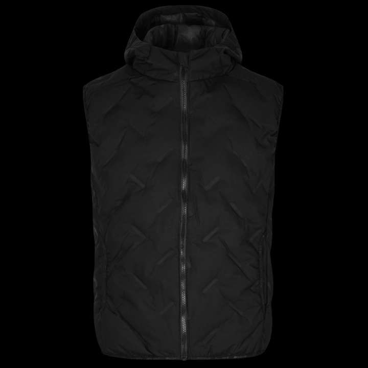 Priser på GEYSER by ID Quilted Herre Vest m. hætte - Sort - 2XL