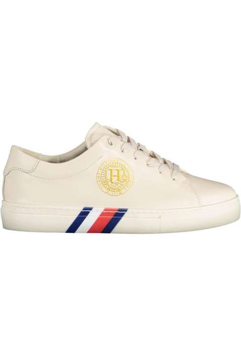 Priser på Tommy Hilfiger Beige Lace-Up Sneaker with Iconic Accents