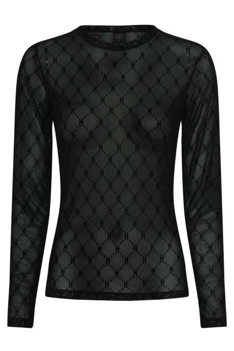 Priser på Hype The Detail - Bluse - Logo Mesh Blouse - Sort