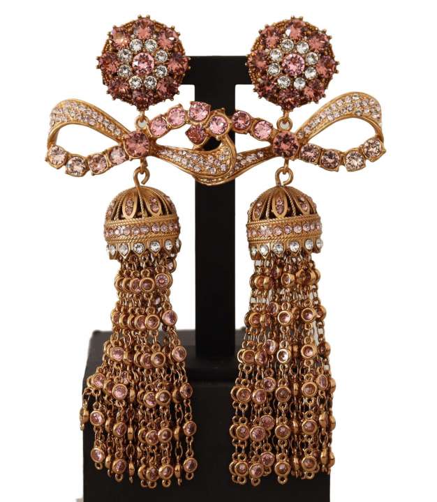 Priser på Dolce & Gabbana Elegant Alua Antique Gold Bow Earrings