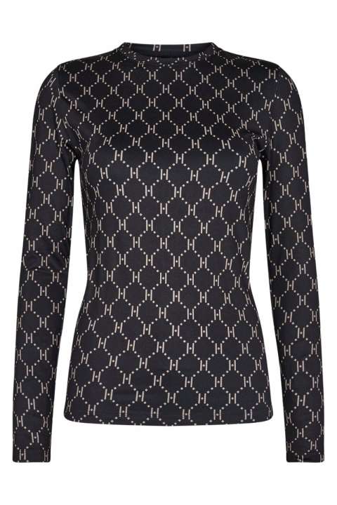 Priser på Hype The Detail - Bluse - Printed Blouse - Black/Beige