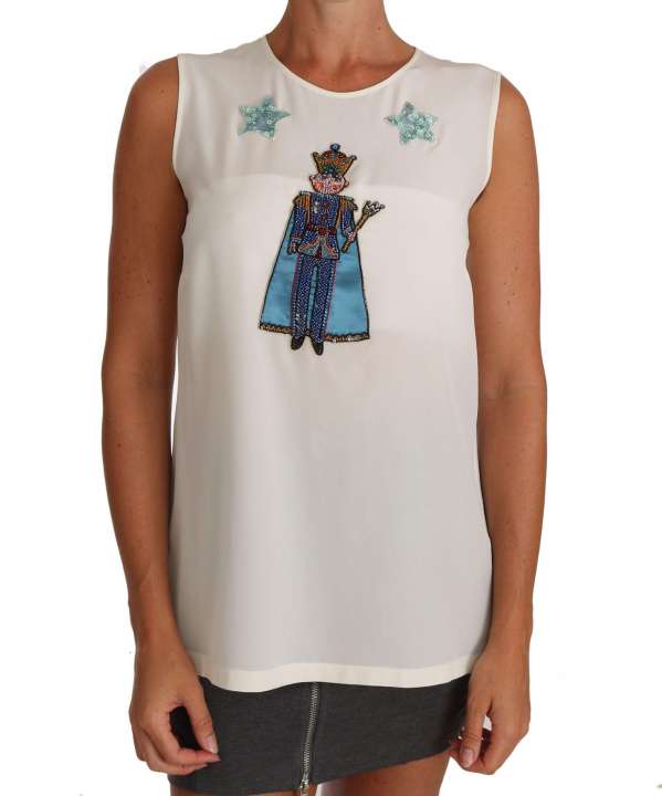 Priser på Dolce & Gabbana Enchanted Sequined Silk Sleeveless Top