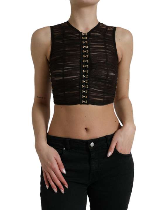 Priser på Dolce & Gabbana Embellished Cropped Sleeveless Top