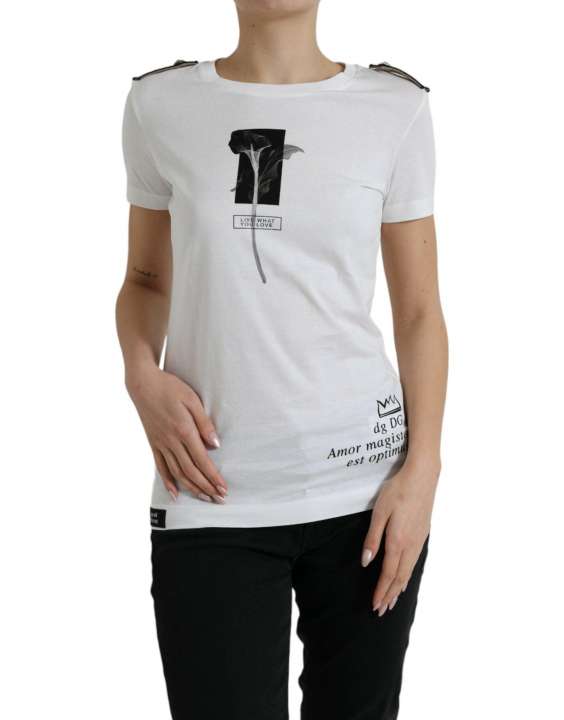 Priser på Dolce & Gabbana Elegant Monochrome Crew Neck T-Shirt