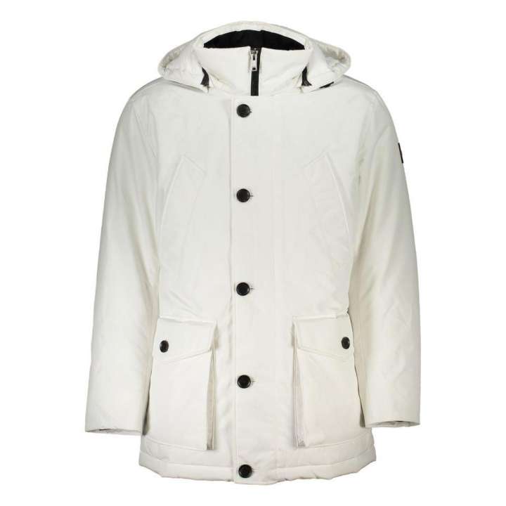 Priser på Hugo Boss Chic White OSIASS Jacket with Removable Hood