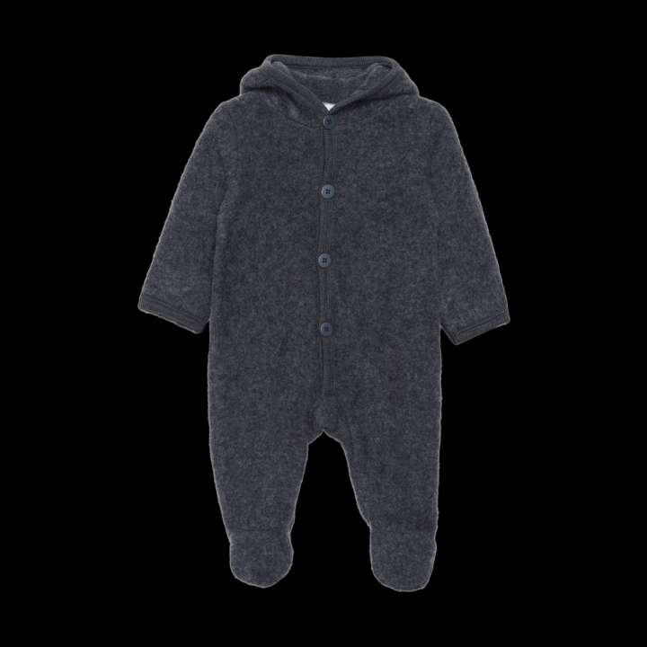 Priser på Fixoni Baby Heldragt i merinould - Dark Grey Melange - 56