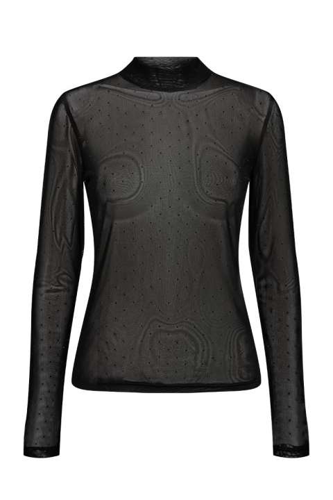 Priser på Nümph - Bluse - Nusatty Mesh Blouse - Caviar