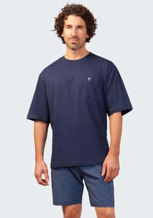 Priser på Hajo Kortærmet Pyjamas 50056-marine-56 / 2xl