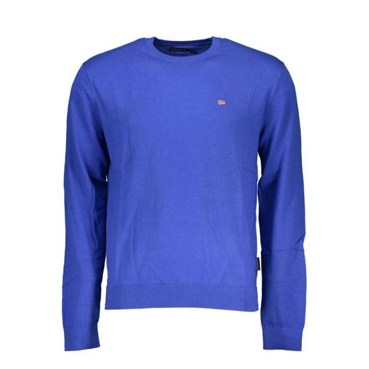 Priser på Napapijri Chic Blue Crew Neck Embroidered Sweater