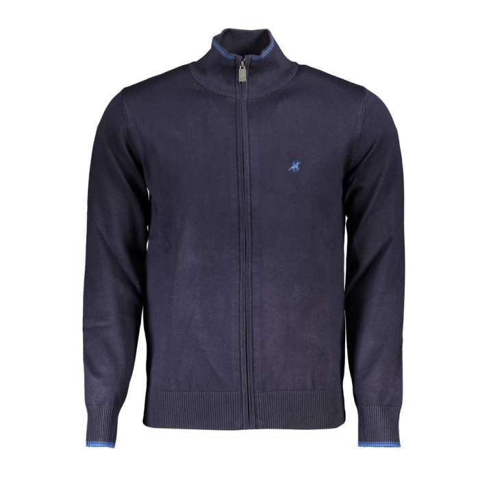 Priser på U.S. Grand Polo Classic Blue Zip Cardigan with Contrast Details