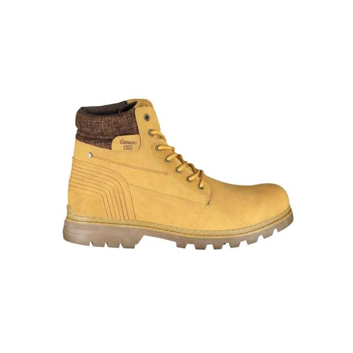 Priser på Carrera Sleek Yellow Lace-Up Boots with Contrast Detail