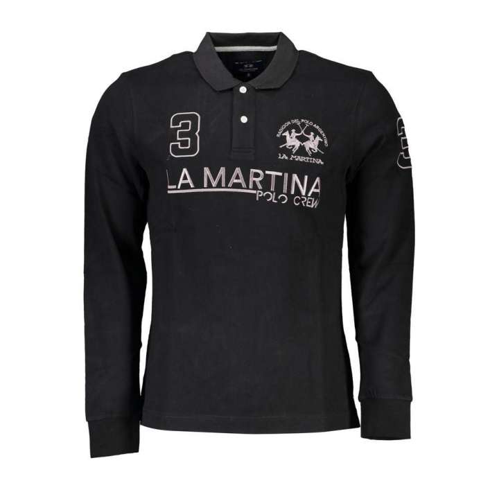 Priser på La Martina Elegant Long Sleeved Black Polo