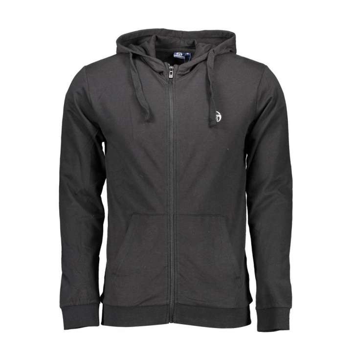 Priser på Sergio Tacchini Elegant Black Hooded Zip Sweatshirt