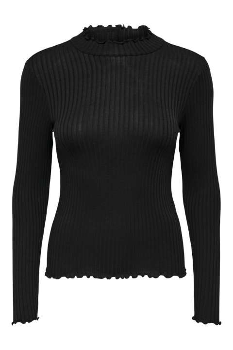 Priser på JDY - Bluse - JDY Fransiska L/S Highneck Top - Black