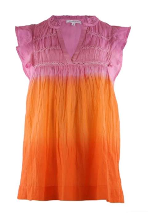 Priser på Continue - Top - Joey Dip Dye SS - Orange/Oink Dip