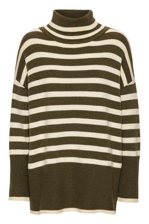 Priser på A-View - Strik - Alvena Knit Pullover - Green/Off White