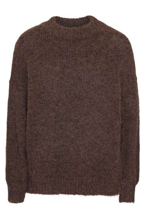 Priser på A-View - Strik - Patrisia Solid Knit Pullover - Dark Brown