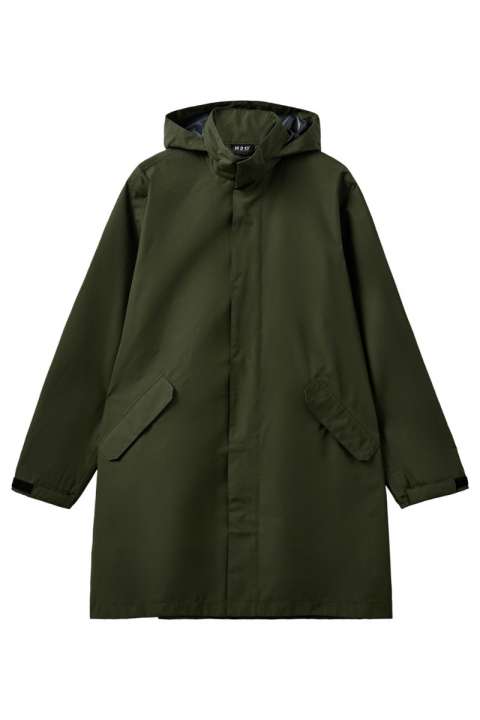 Priser på H2O - Regnjakke - Basic Rømø LW Rain Long Jacket - Army