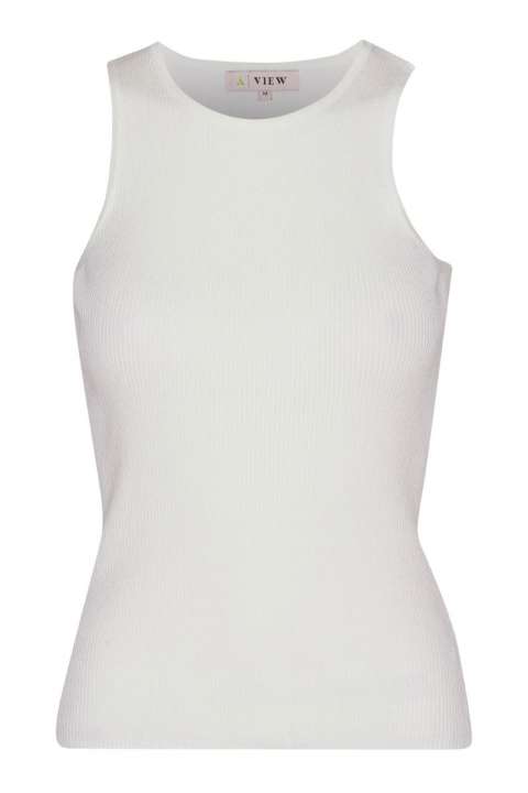 Priser på A-View - Top - Rib Knit Tank Top - White