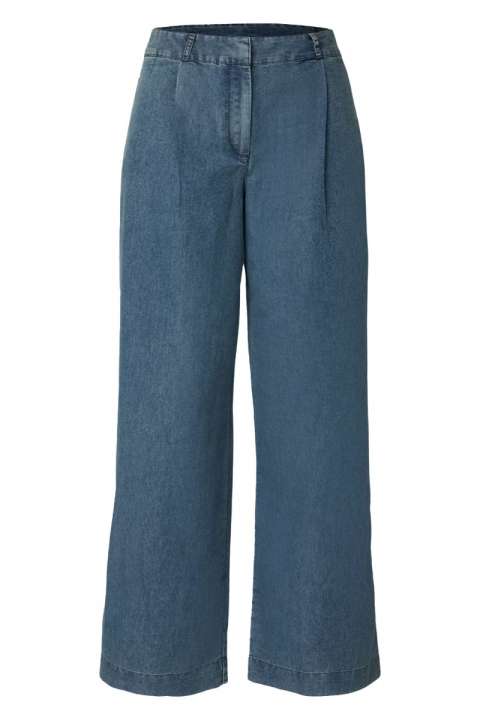 Priser på JDY - Bukser - JDY Trixie Mw Wide Chambray Pant - Medium Blue Denim