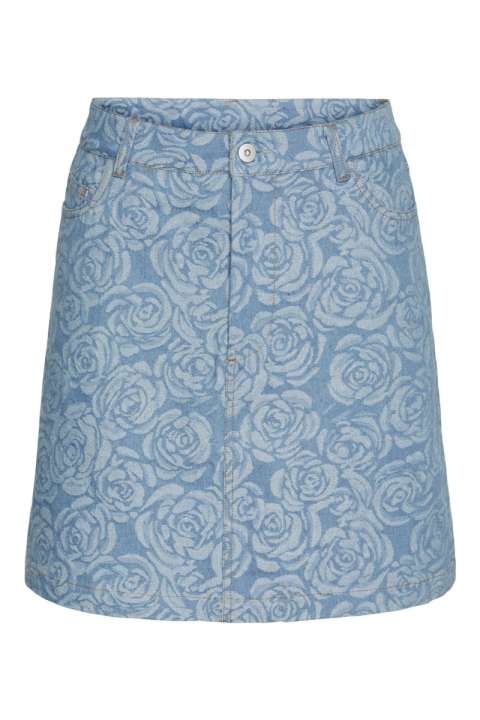 Priser på Pieces - Nederdel - PC Kalyn Hw Denim Skirt - Light Blue Denim