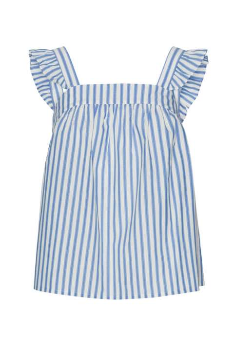 Priser på Continue - Top - Lulu Bow Top - Light Blue Stripe