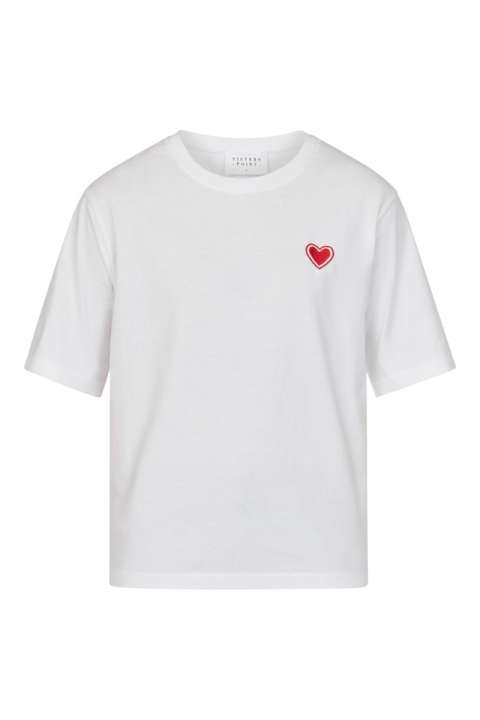 Priser på Sisters Point - T-shirt - Heka-Loose.SS - White/Ruby