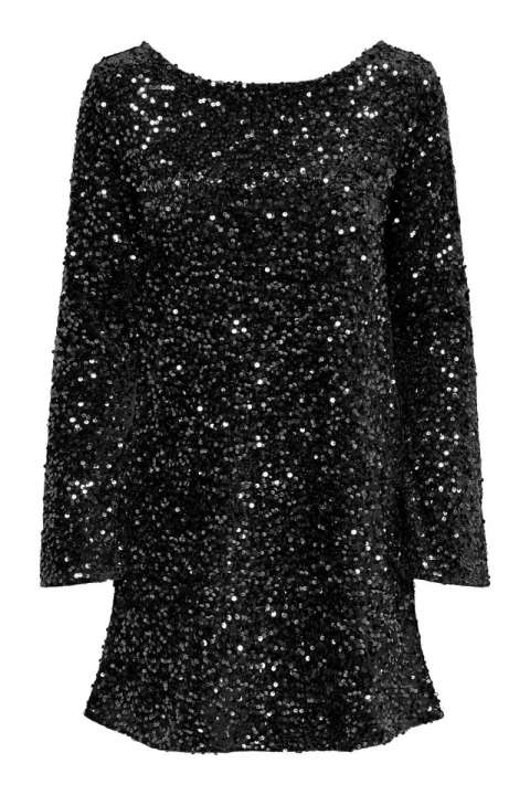 Priser på JDY - Kjole - Jdysara L/S Bow Sequins Dress - Black