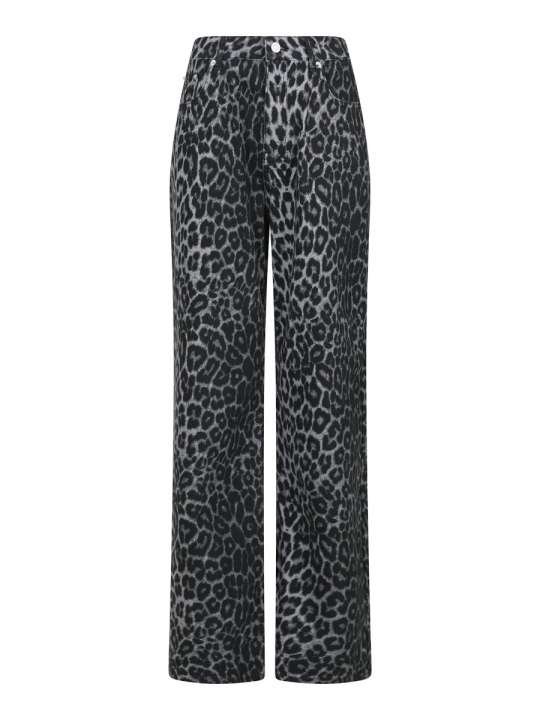 Priser på Neo Noir - Jeans - Simona Leopard Pants - Grey Leopard