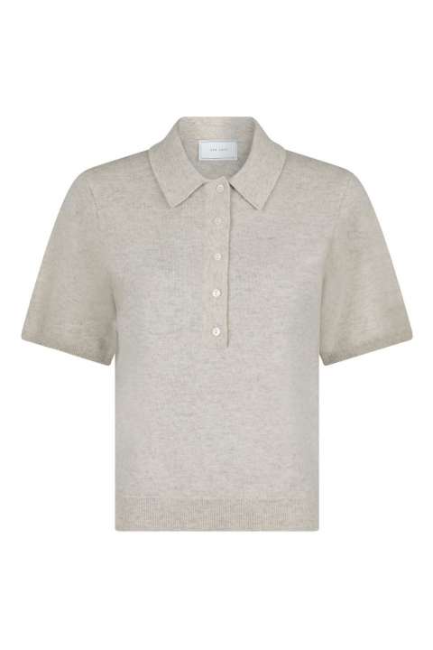 Priser på Neo Noir - T-shirt - Gracie Knit Polo Tee - Sand Melange