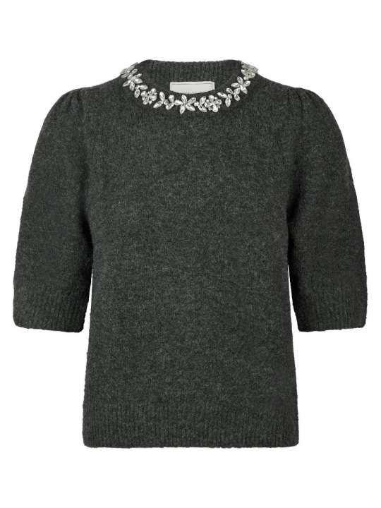 Priser på Neo Noir - Bluse - Maia Stone Knit Blouse - Antracit Melange