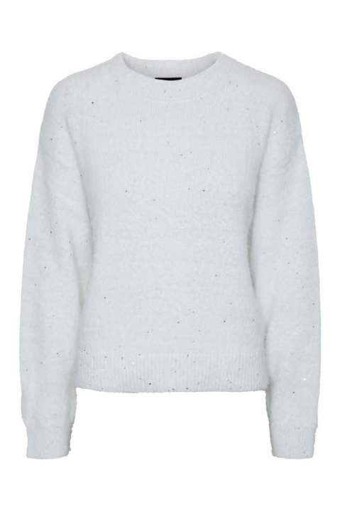 Priser på Pieces - Strik - PC Neqin Ls O-neck Knit - Cloud Dancer