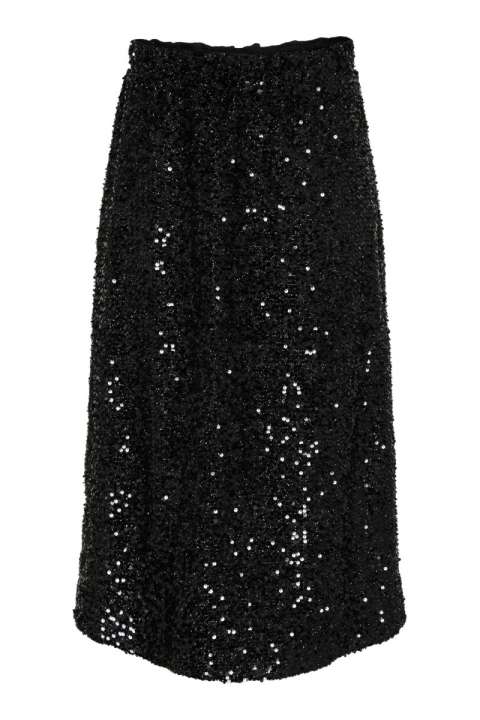 Priser på Pieces - Nederdel - Pc Serena Sequin Hw Midi Skirt - Black