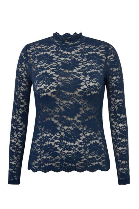 Priser på A-View - Bluse - Flora Lace Blouse - Navy