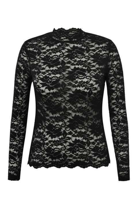 Priser på A-View - Bluse - Flora Lace Blouse - Black