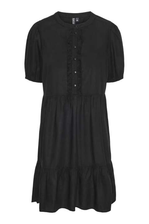 Priser på Pieces - Kjole - Pc Pia Ss Frill Short Dress Camp - Black