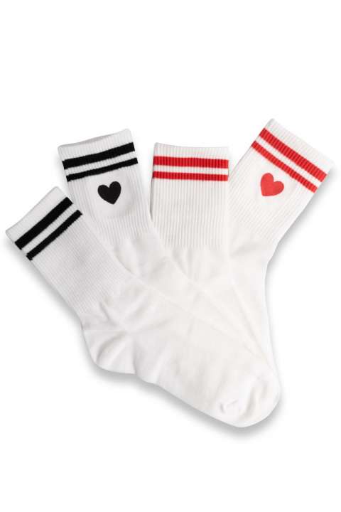 Priser på Lucky Lemon - Strømper - Lara 2-pack Socks - Black/Red