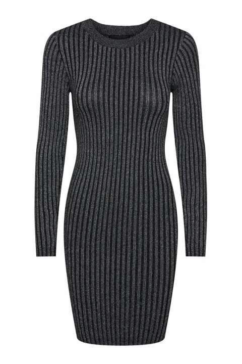 Priser på Pieces - Kjole - Pc Crista Ls Lurex O-Neck Knit Dress - Black