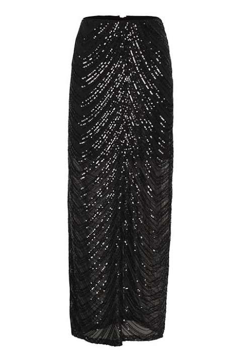 Priser på Gestuz - Nederdel - GliraGZ HW Long Skirt - Black Sequins