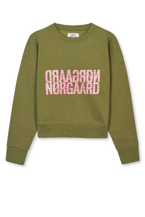 Priser på Mads Nørgaard - Sweatshirt - Organic Sweat Tilvina Sweatshirt - Martini Olive