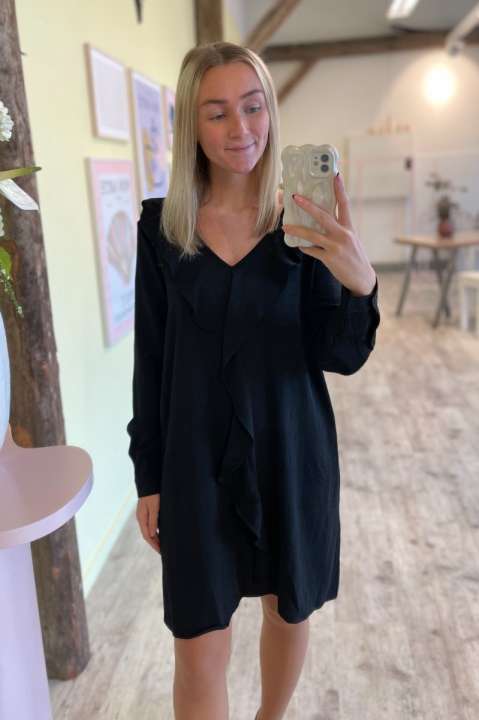 Priser på JDY - Kjole - Jdy Marika Life L/S Flounce Dress - Black