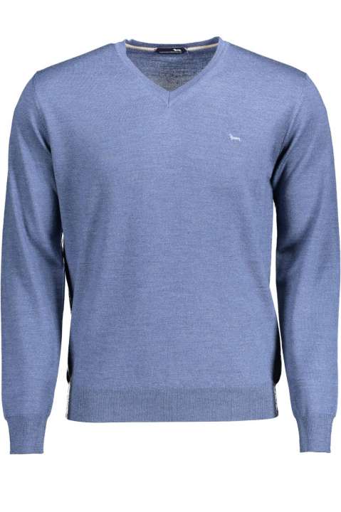 Priser på Harmont & Blaine Elegant V-Neck Wool Sweater in Blue