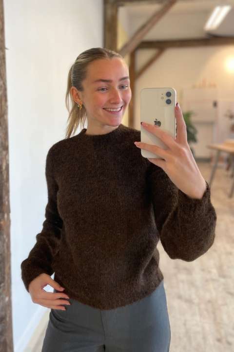 Priser på JDY - Strik - JDY Zoey Life L/S O-Neck Pullover - Chocolate Fondant