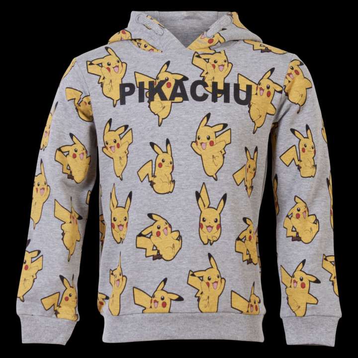 Priser på Pokémon Pikachu Børne Hættetrøje - Light Grey Melange - 116